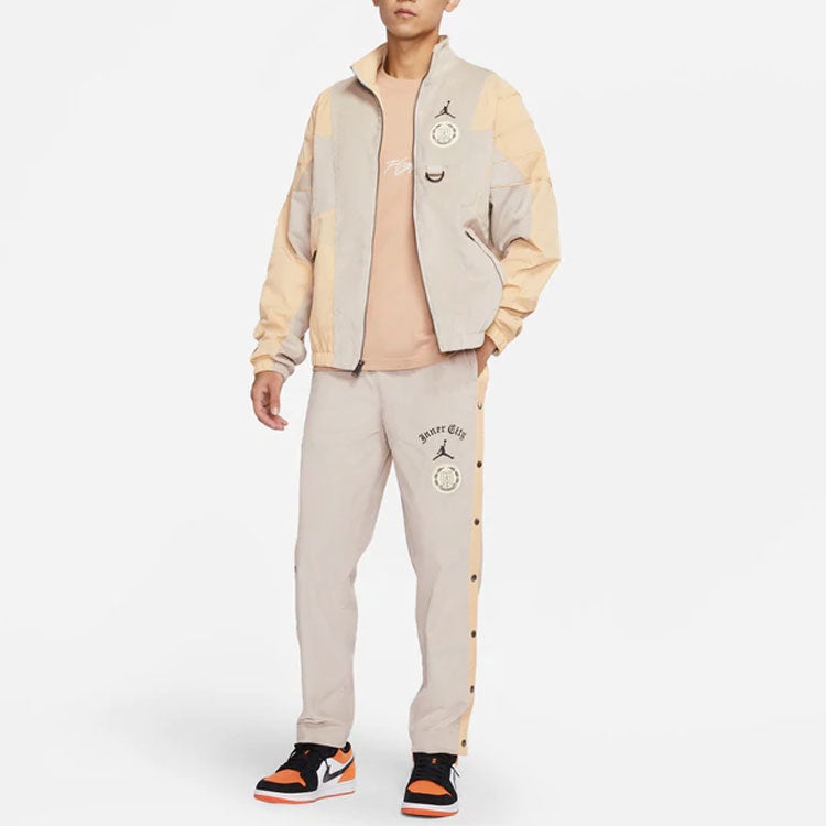 Air Jordan x HTG Crossover Contrast Color Stitching Logo Stand Collar Jacket Asia Edition DJ7976-236 - 3