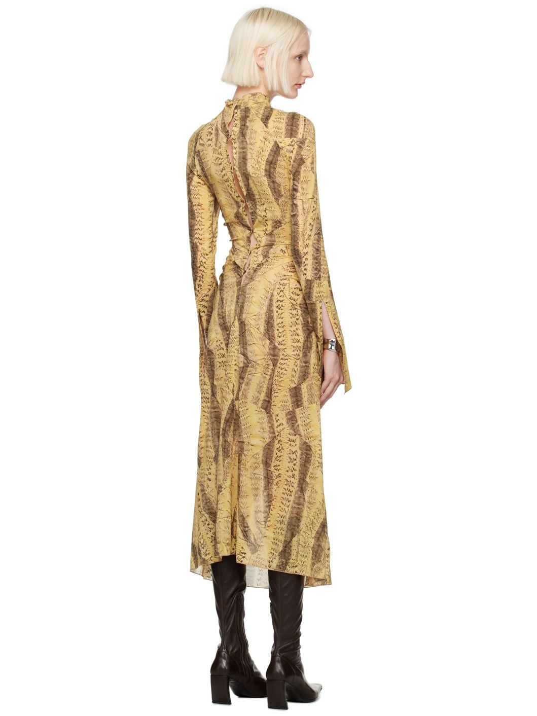 Yellow Serpent Midi Dress - 3