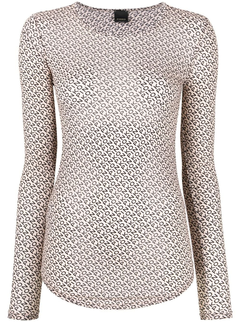 logo-print semi-sheer sweatshirt 1