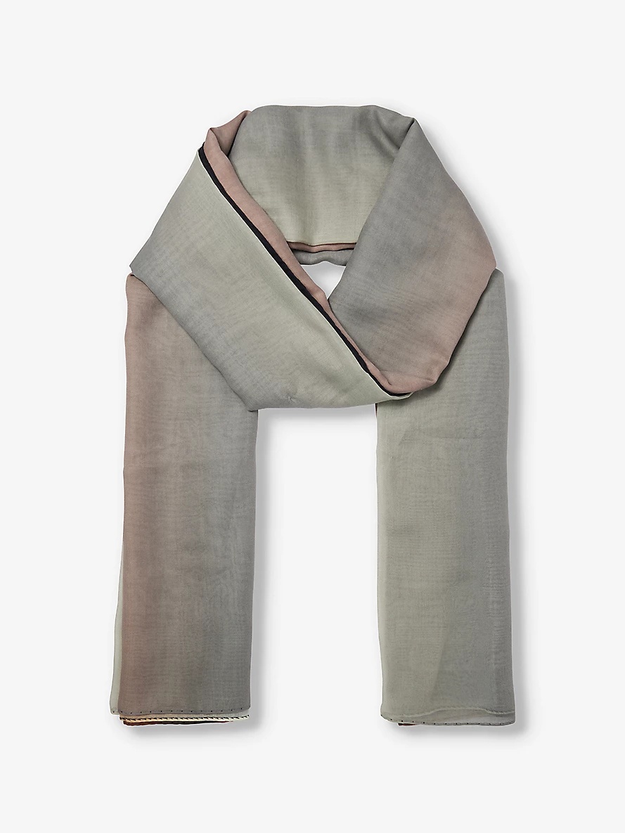 Degrade gradient-pattern cotton scarf - 1