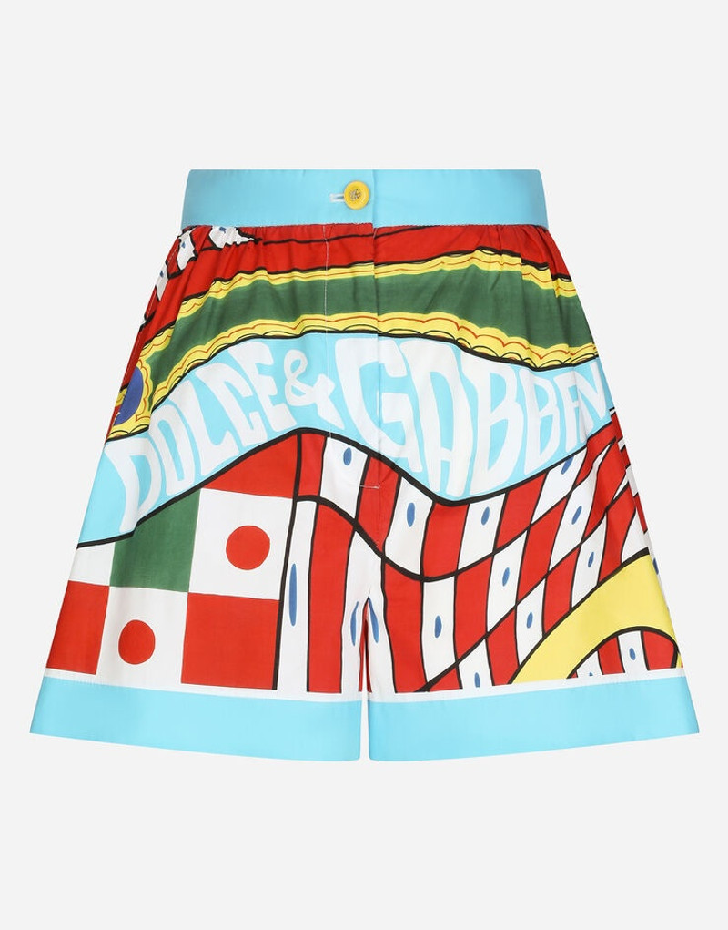 Carretto-print cotton shorts 1