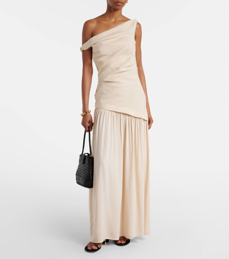 FAITHFULL Roma asymmetric linen maxi dress outlook