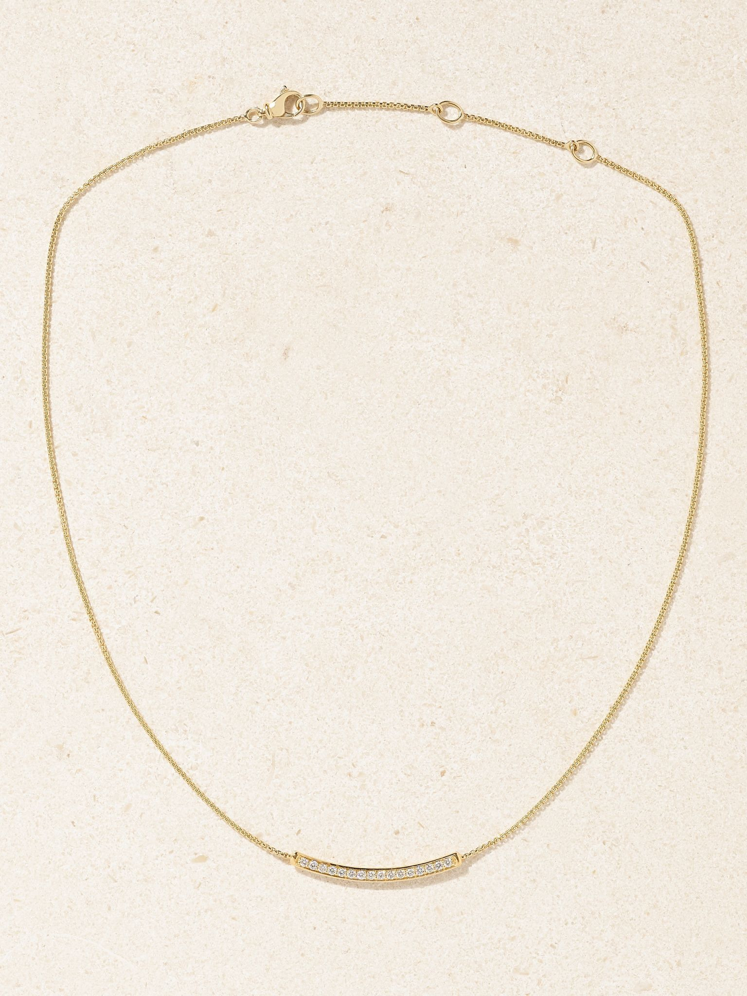 Petite Pavé 18-karat gold diamond necklace Gold - 4