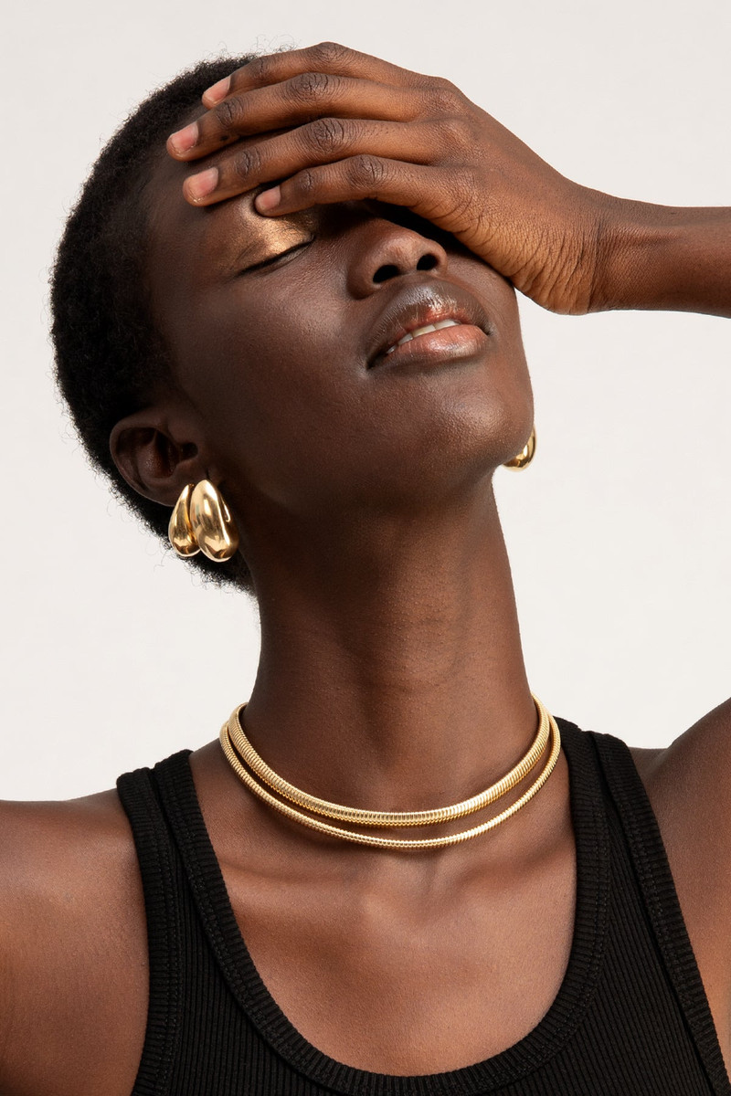 DOUBLE SERPENT YELLOW GOLD NECKLACE 1