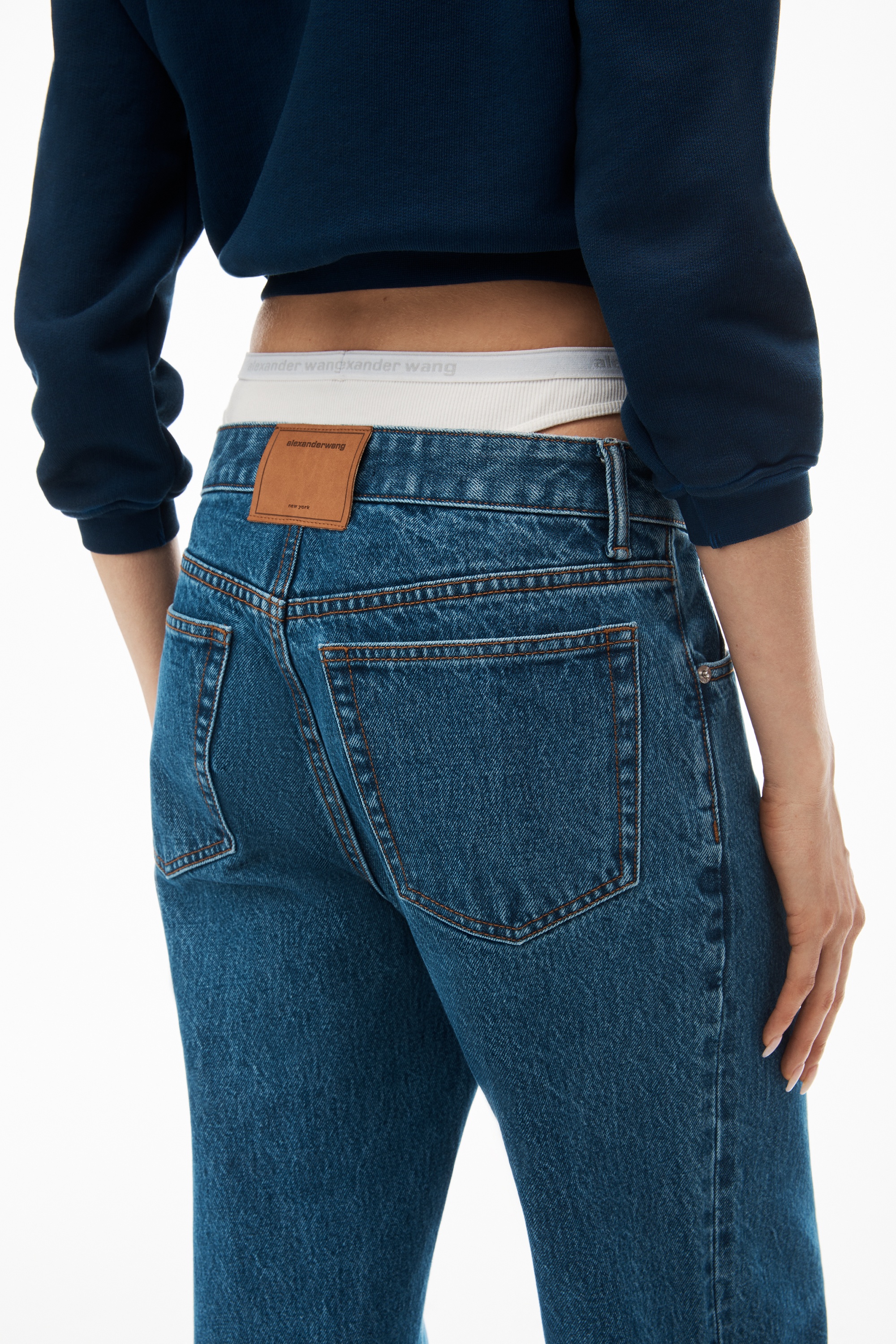 layered loose jean in denim - 6