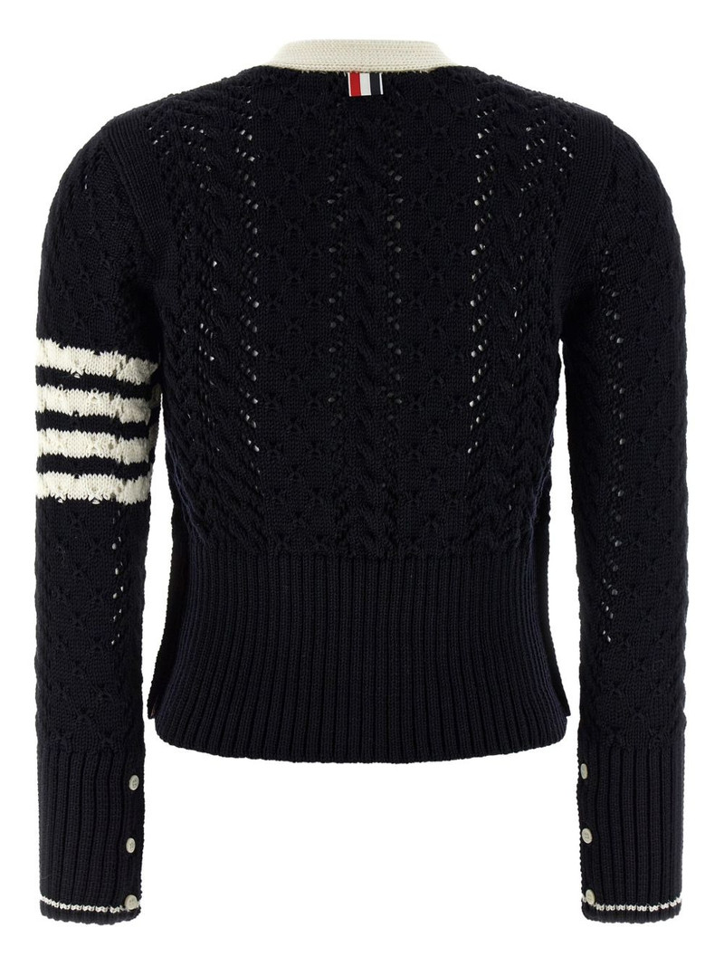 Thom Browne cable-knit cardigan outlook