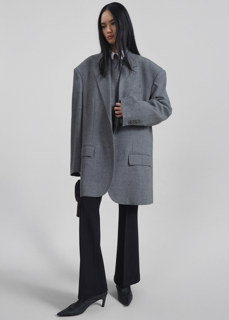 Lismore Wool Oversized Blazer - Grey 8