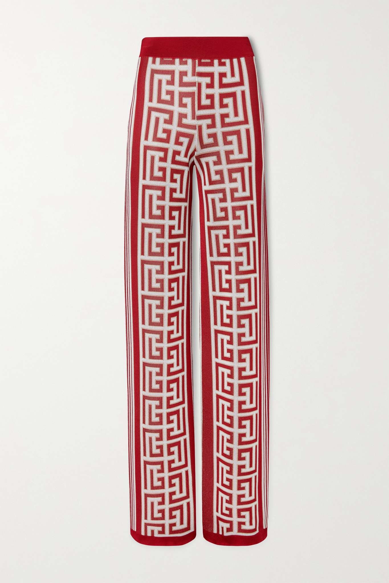 Jacquard-knit wide-leg pants - 1