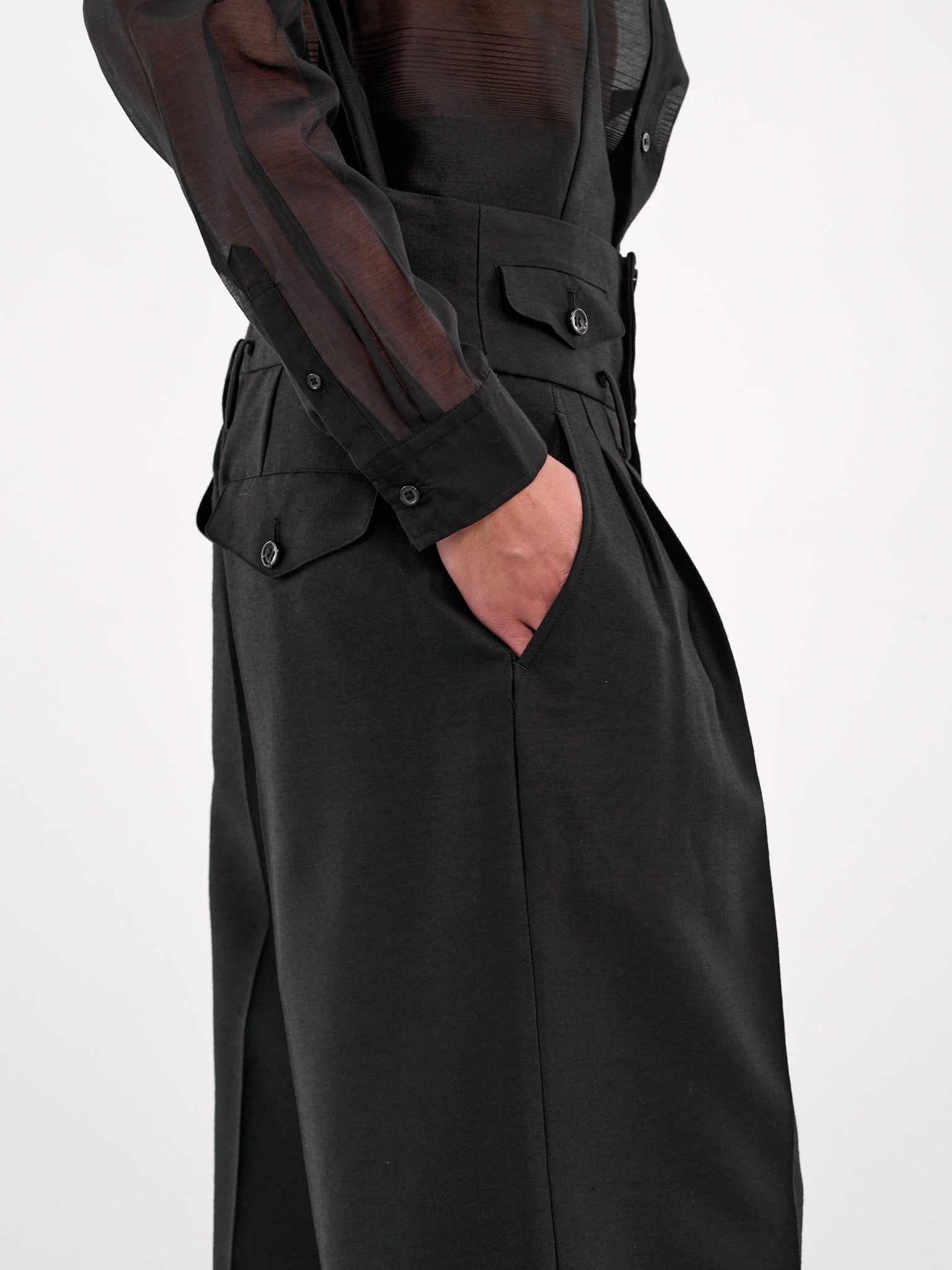 High-Waisted Wide Leg Trousers - 4
