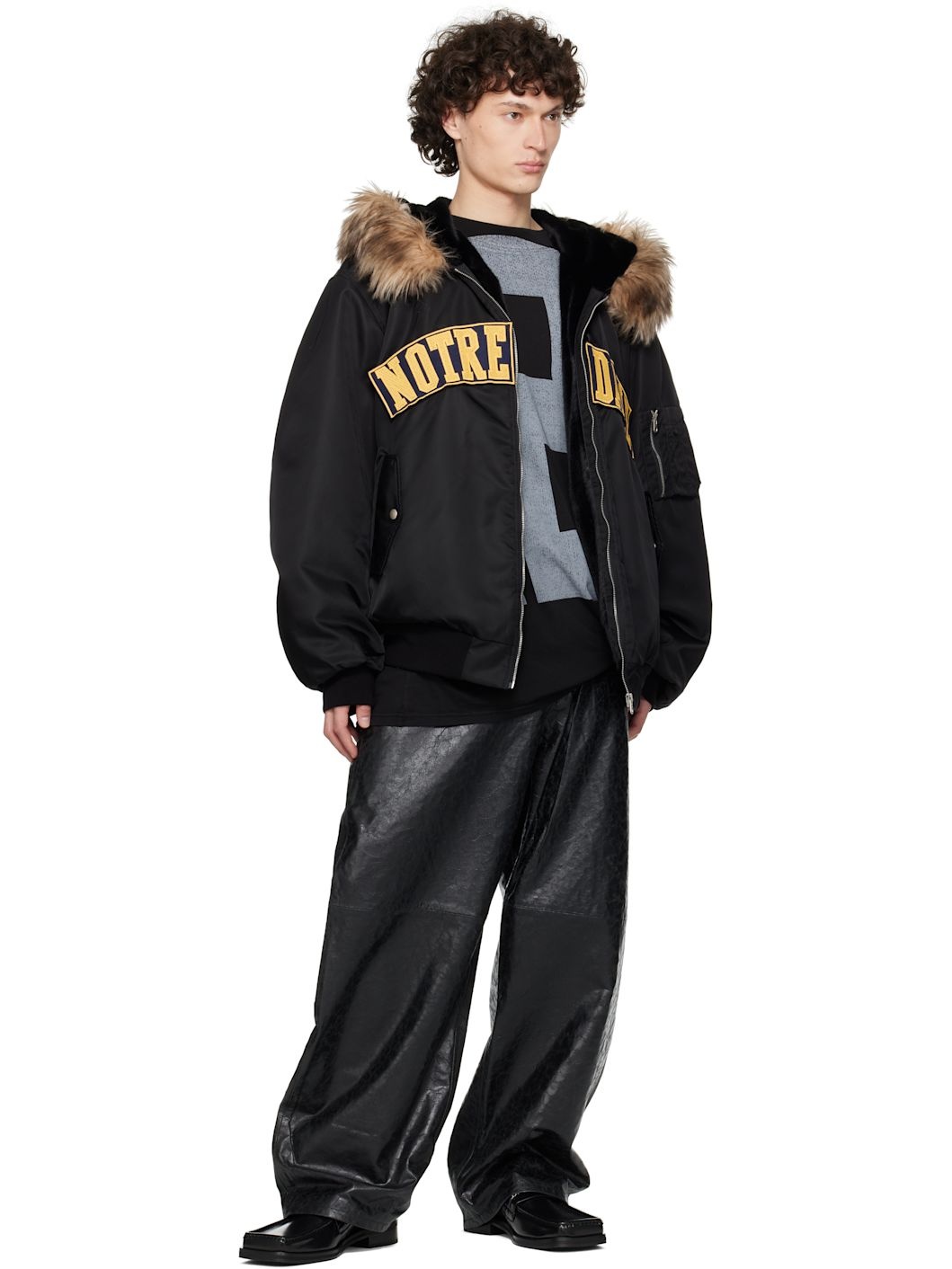 Black 'Big Daddy' Leather Pants - 4