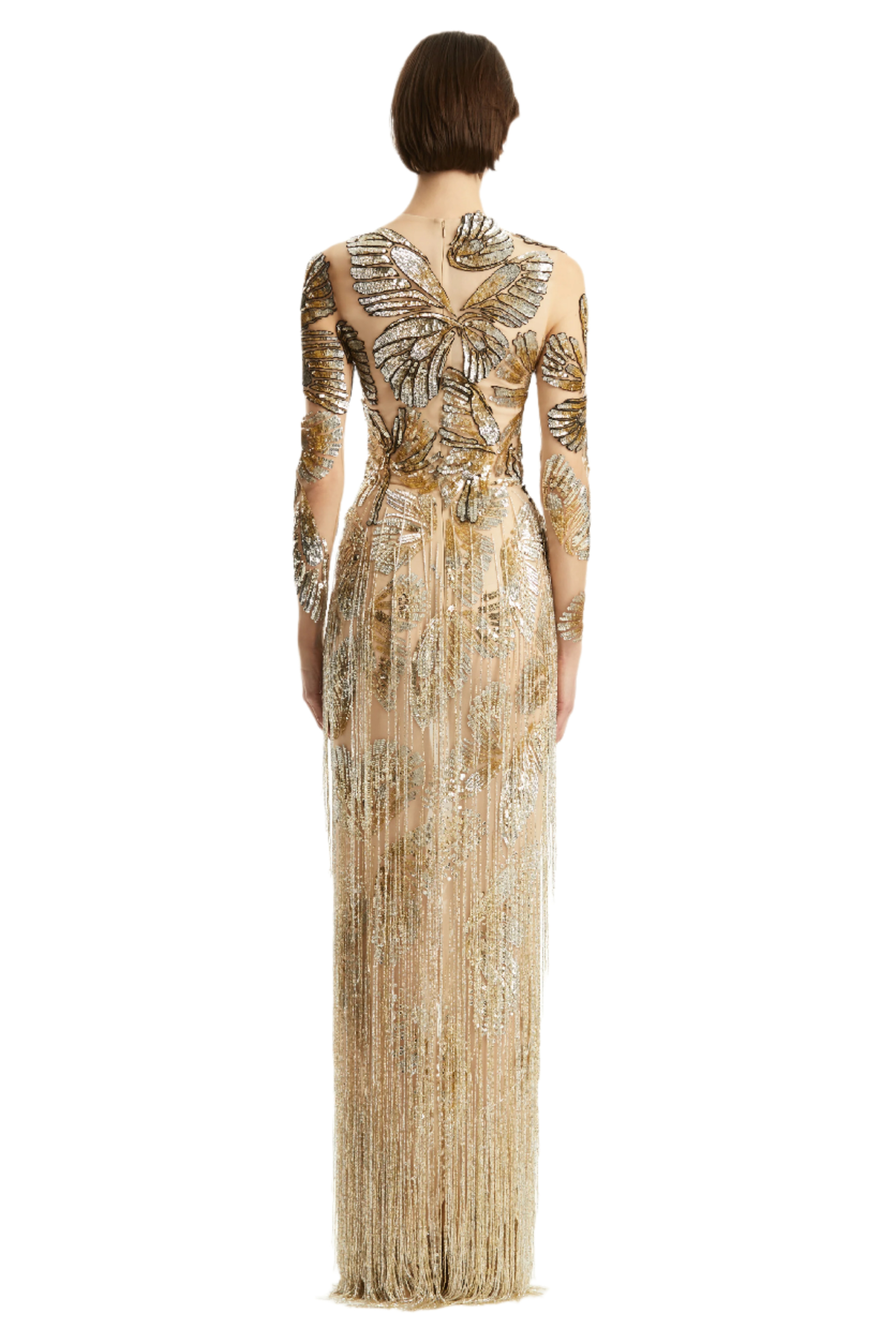 BUTTERFLY EMBROIDERED TULLE GOWN - 4
