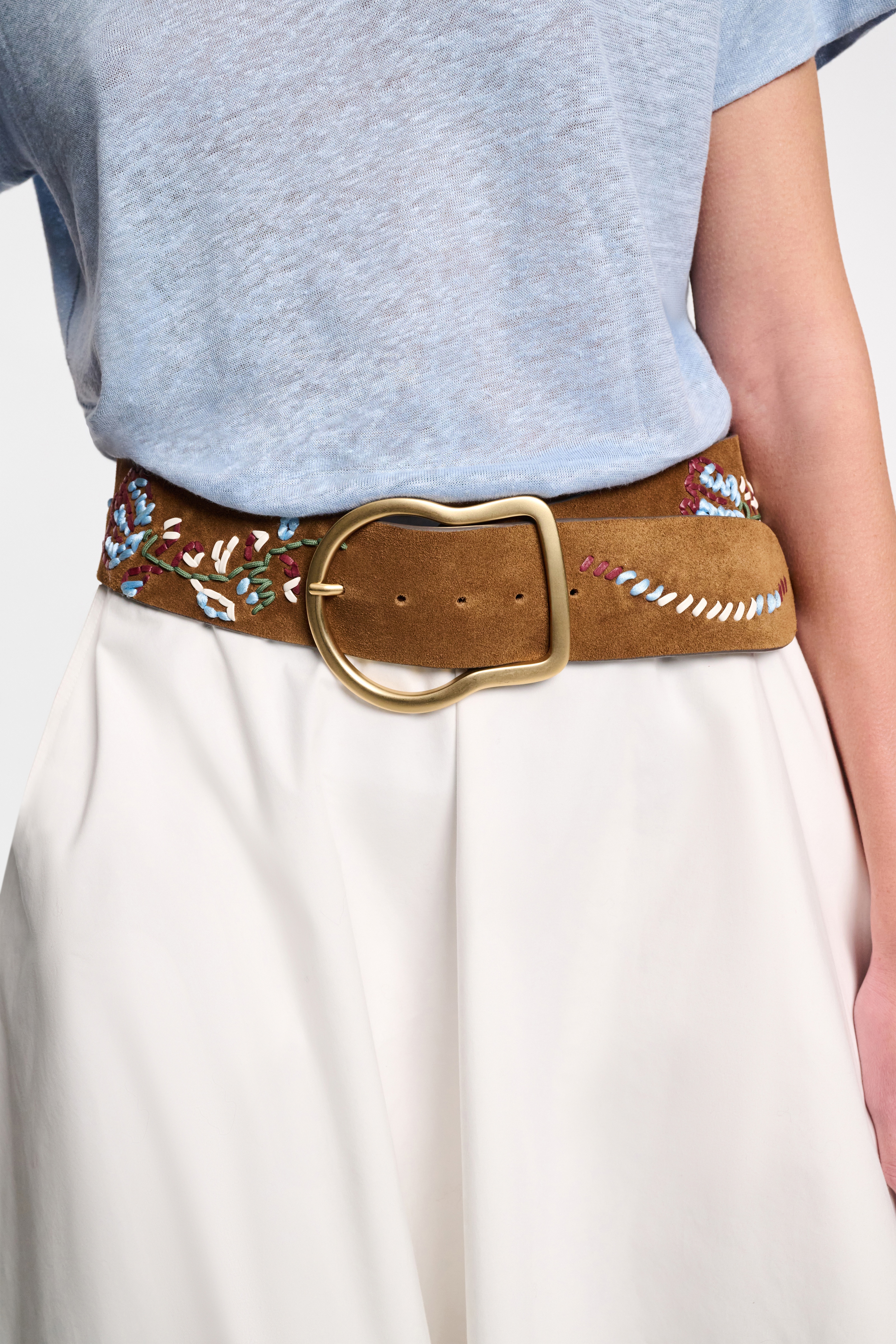 SUEDE SENSATION 6cm flower belt - 3