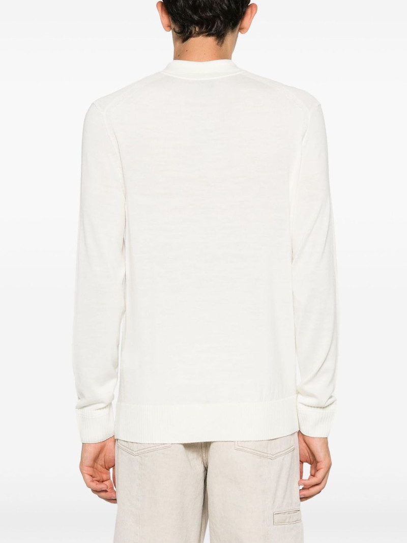 logo-embroidered virgin wool blend jumper 4