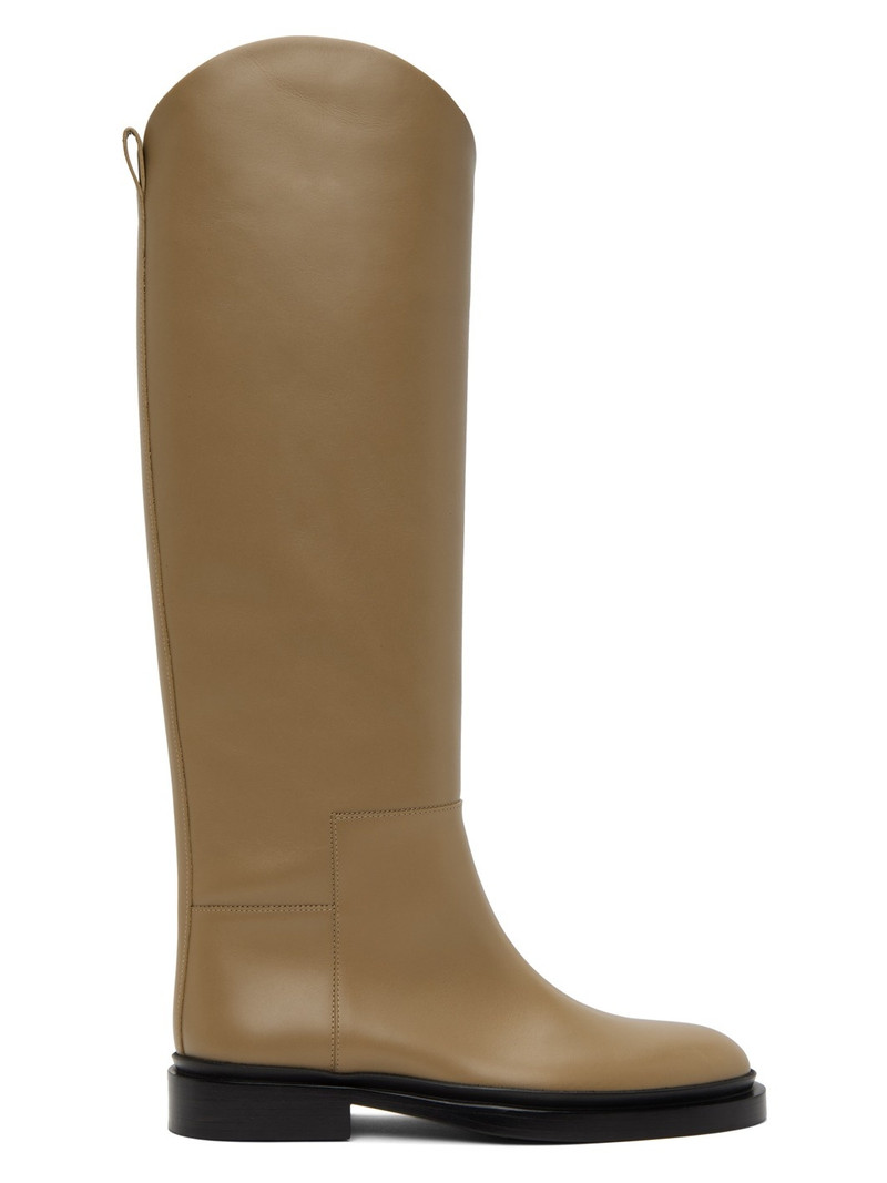 Tan Asymmetric Boots 1
