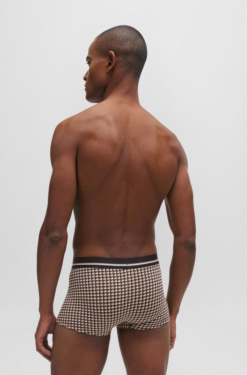 BOSS STRETCH-COTTON TRUNKS WITH MICRO PATTERN AND LOGO WAISTBAND outlook