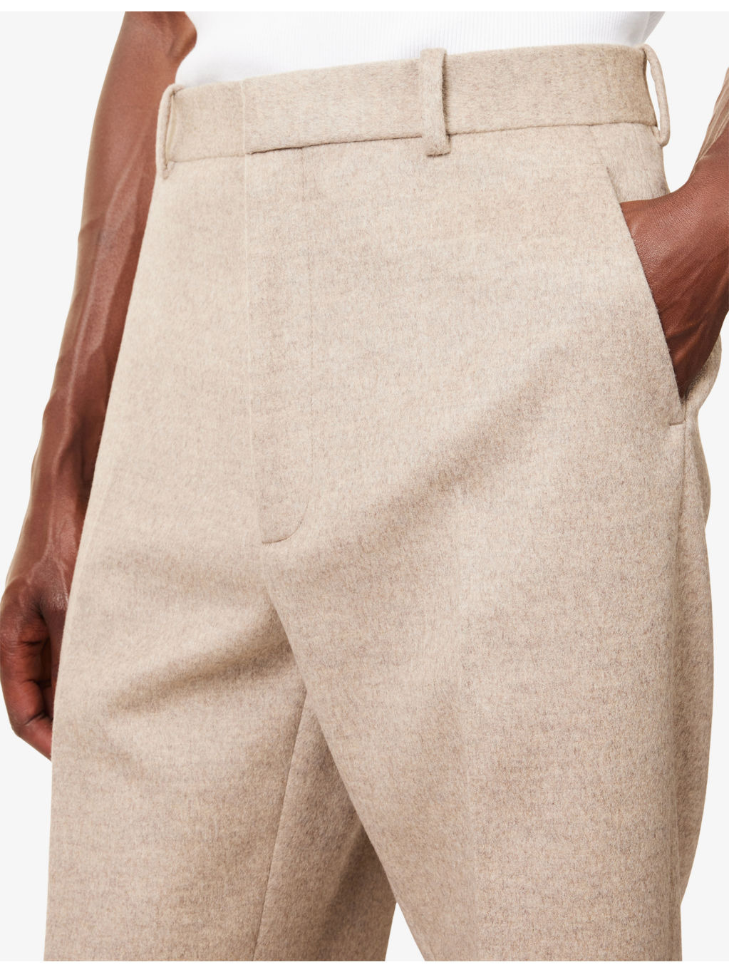 Tailored Straight-Leg Wool-Cashmere Blend Trousers - 5