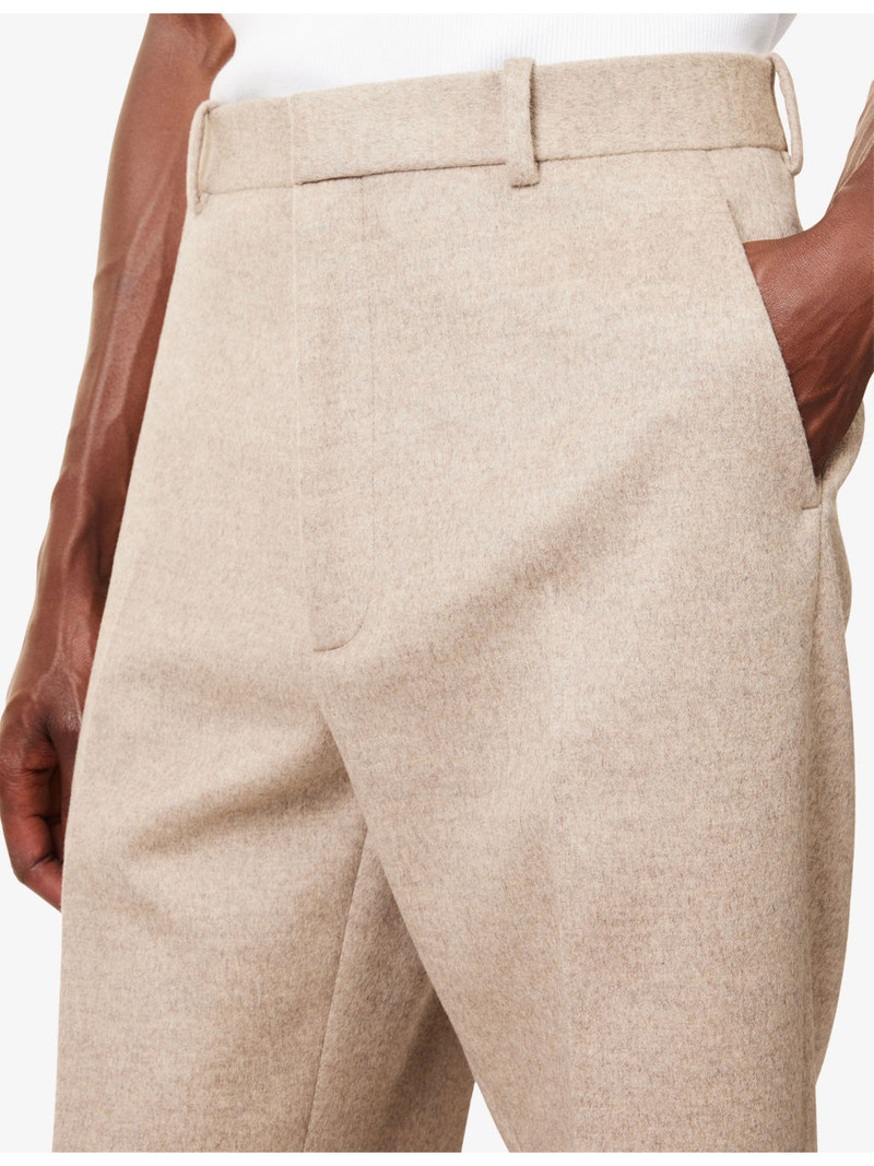 Tailored Straight-Leg Wool-Cashmere Blend Trousers 5