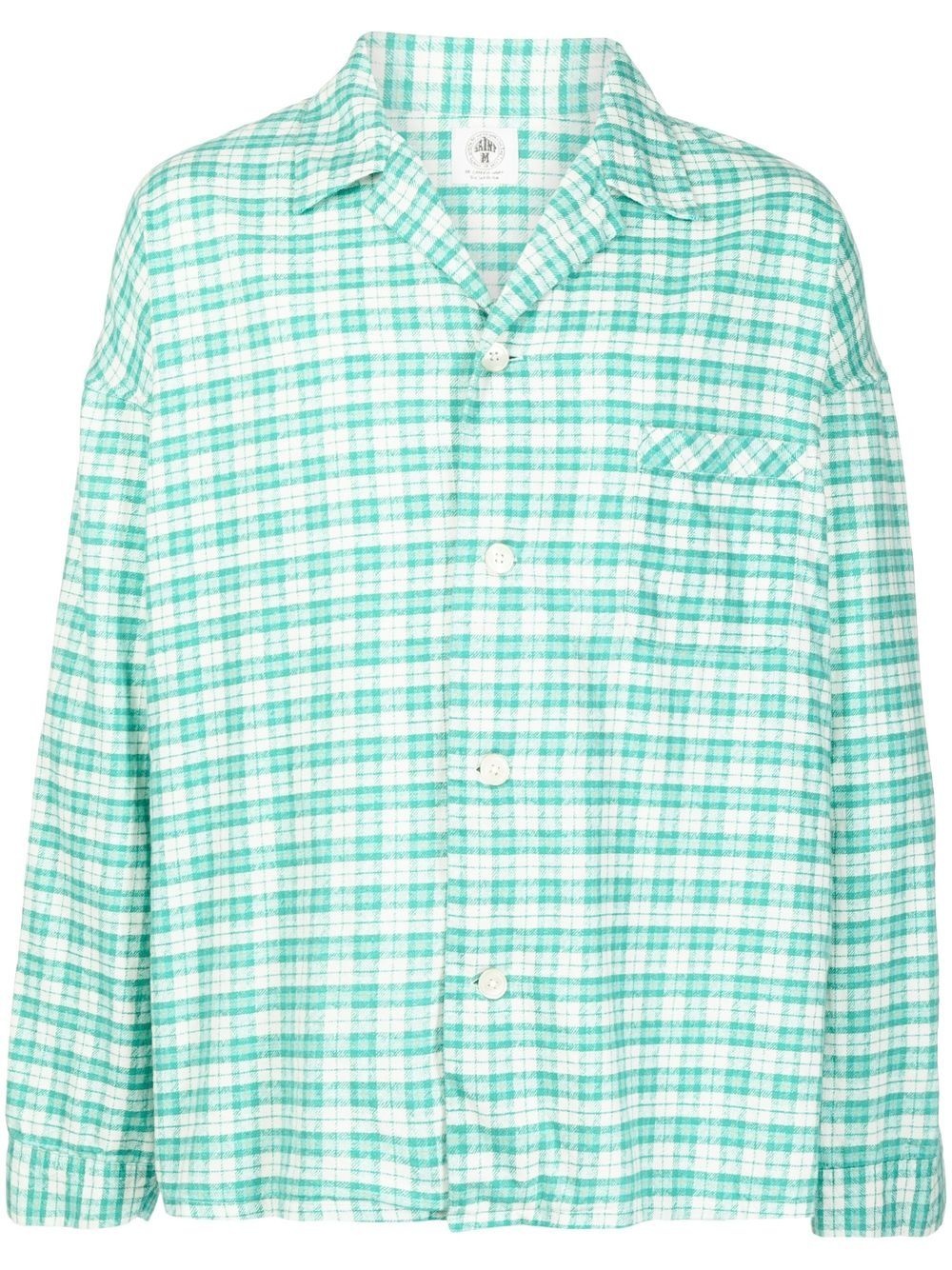 check-print button-up shirt - 1