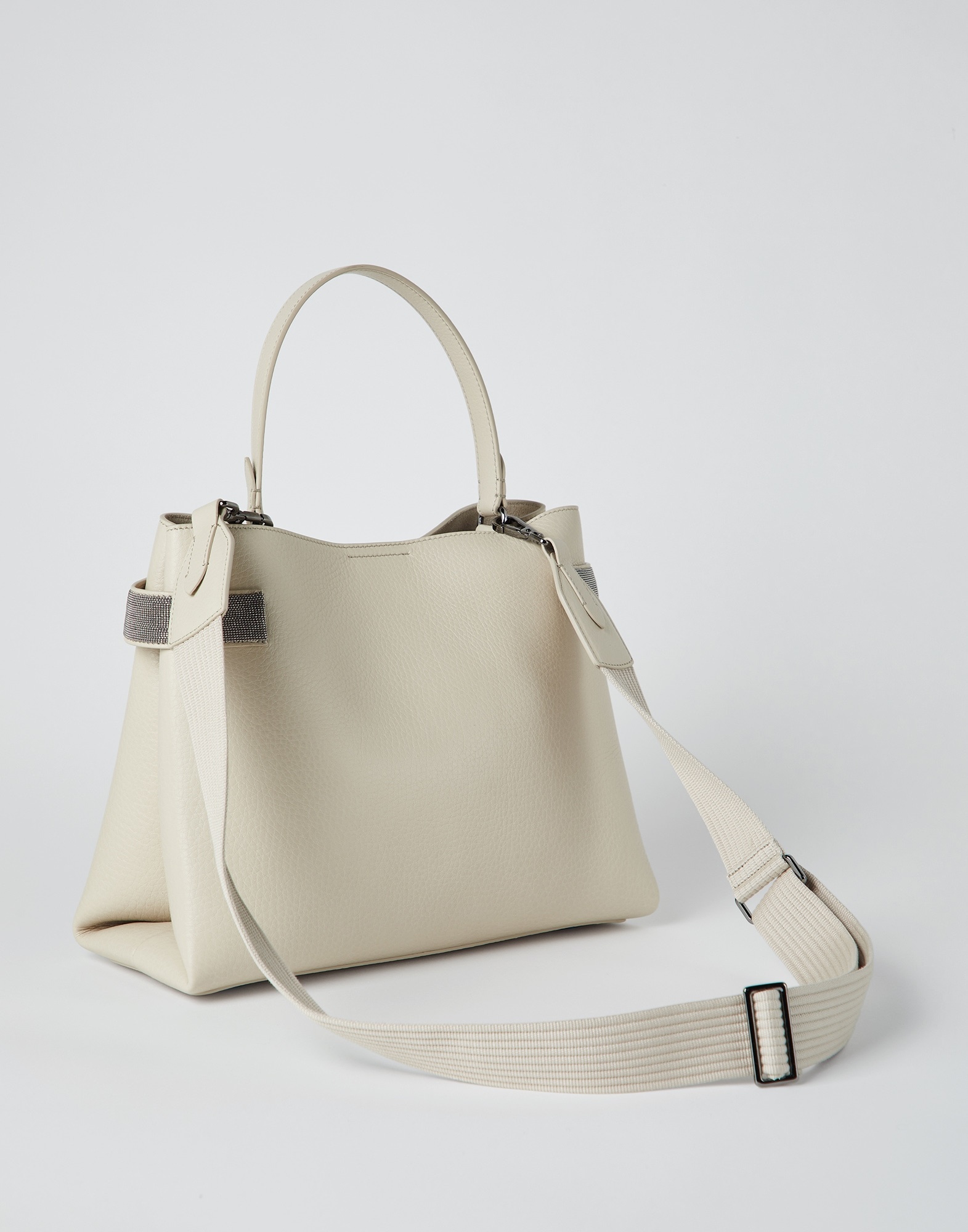 Texture calfskin bag with precious bands - 2