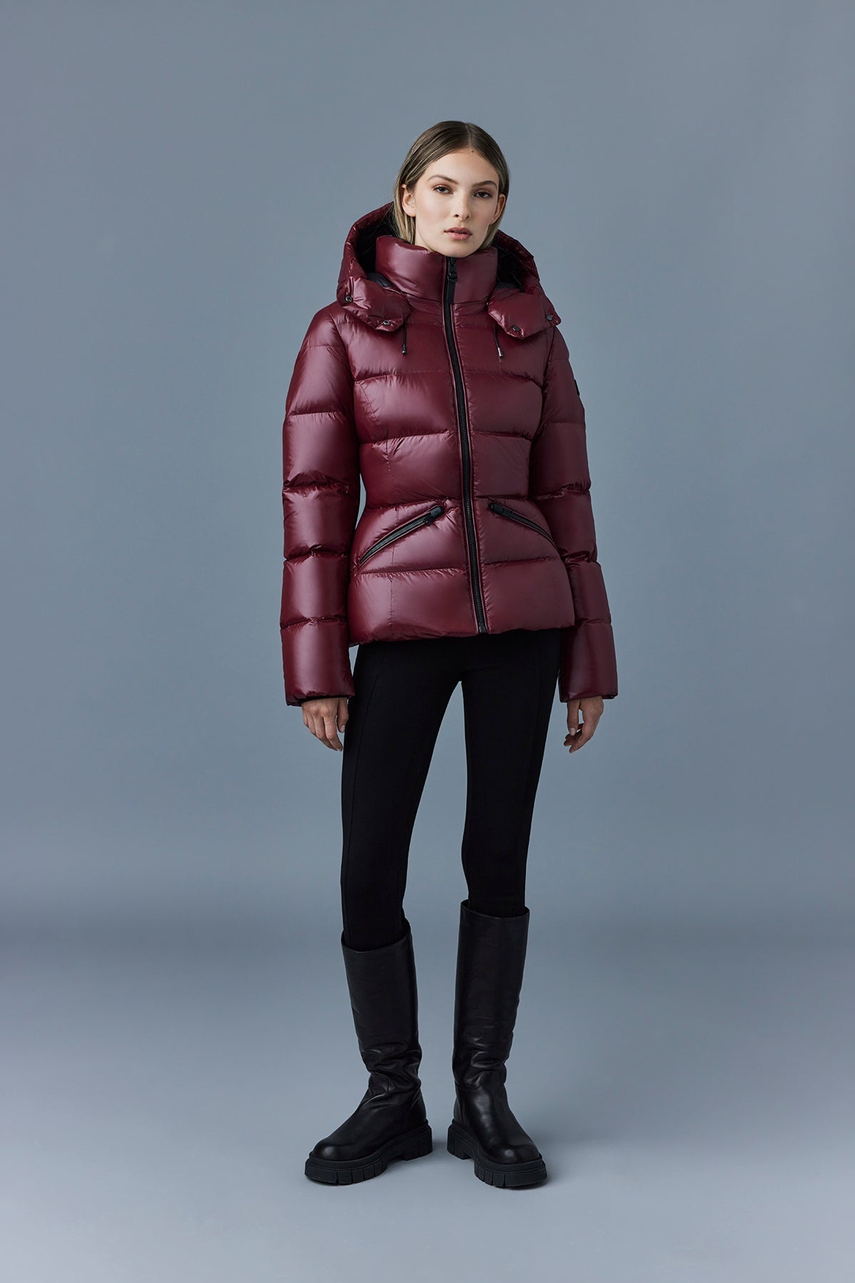 MADALYN lustrous light down jacket with hood for ladies - 2