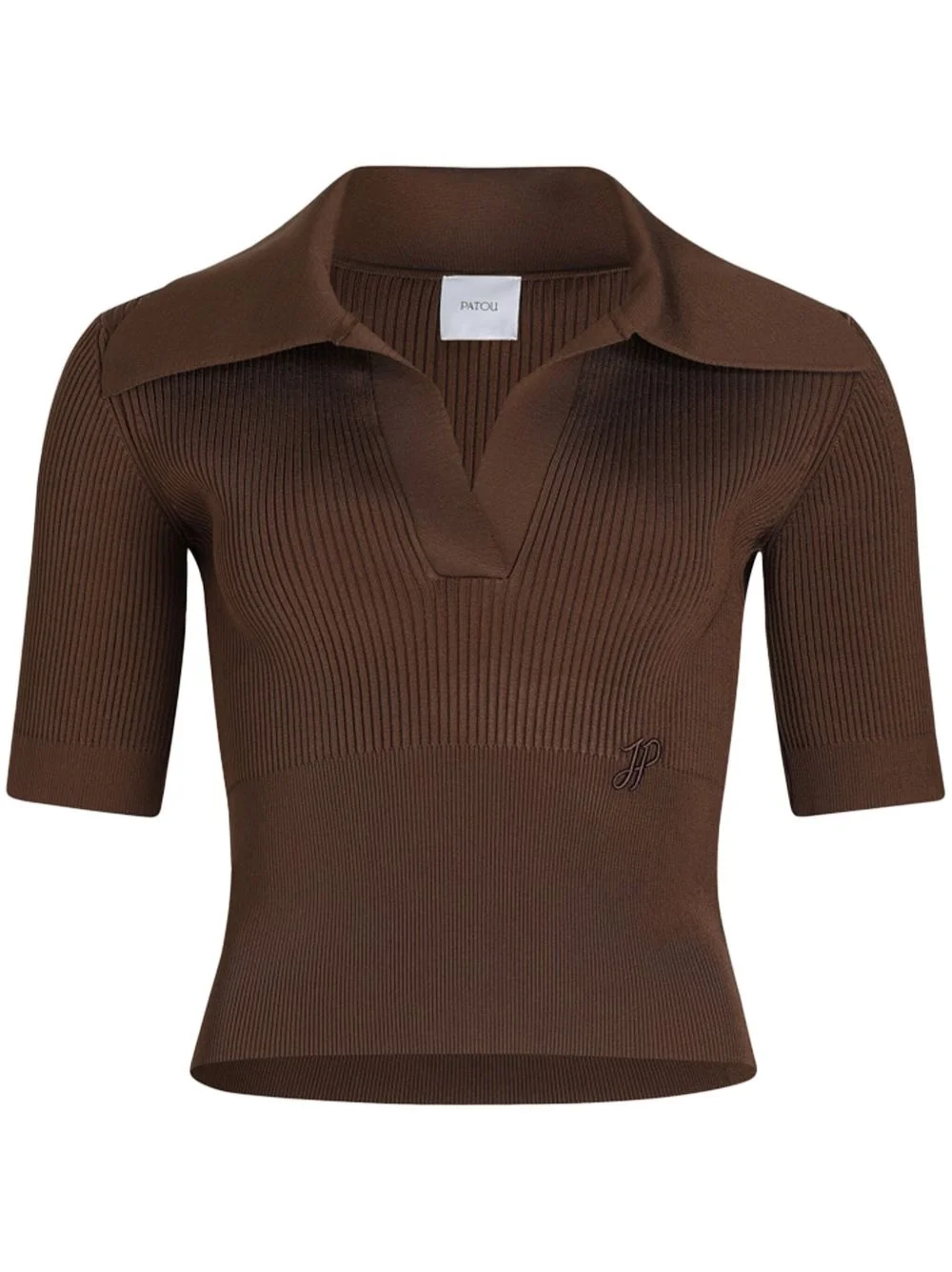 knitted polo top - 1