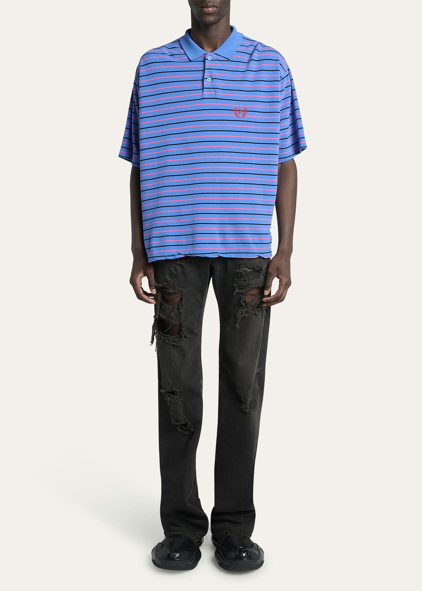 Men's Striped Pique Polo Shirt - 2