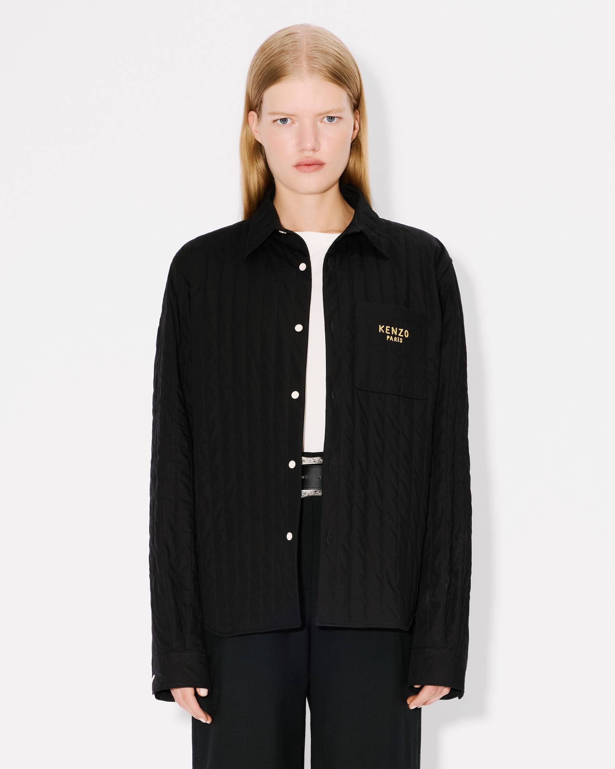 'Lunar New Year' genderless quilted padded overshirt in cotton poplin - 3