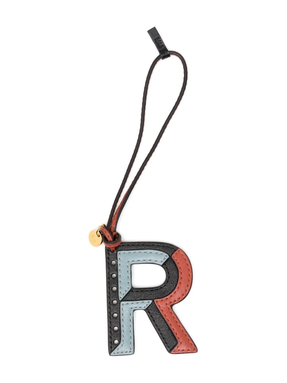 letter-motif leather keychain - 1