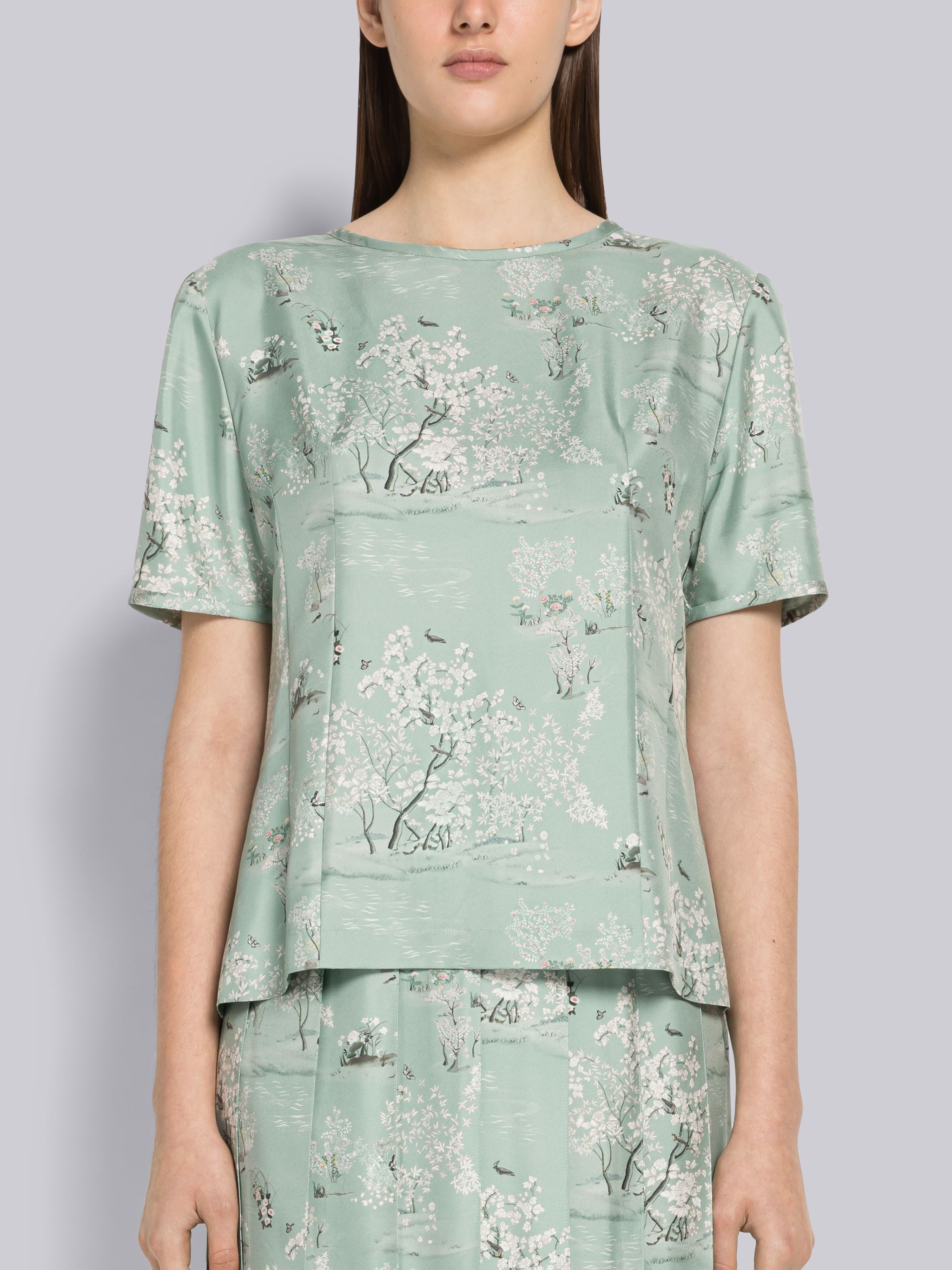 Silk Toile Button Back Blouse - 1