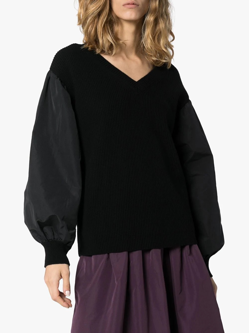 balloon-sleeve knit jumper - 3