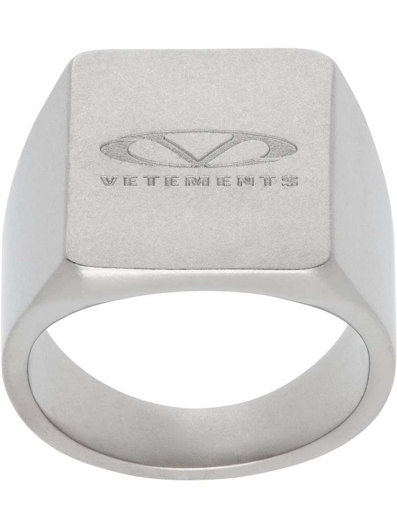 Silver Oval Logo Ring 1