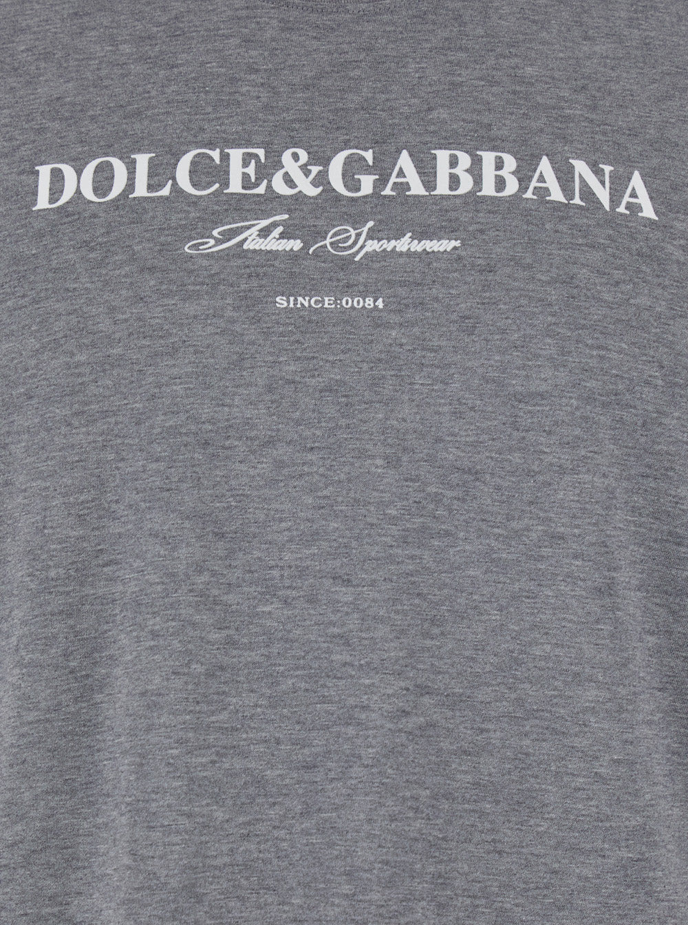 Dolce & Gabbana Men Grey Crewneck T-Shirt With Logo Lettering Print On The Front In Cotton Man - 3