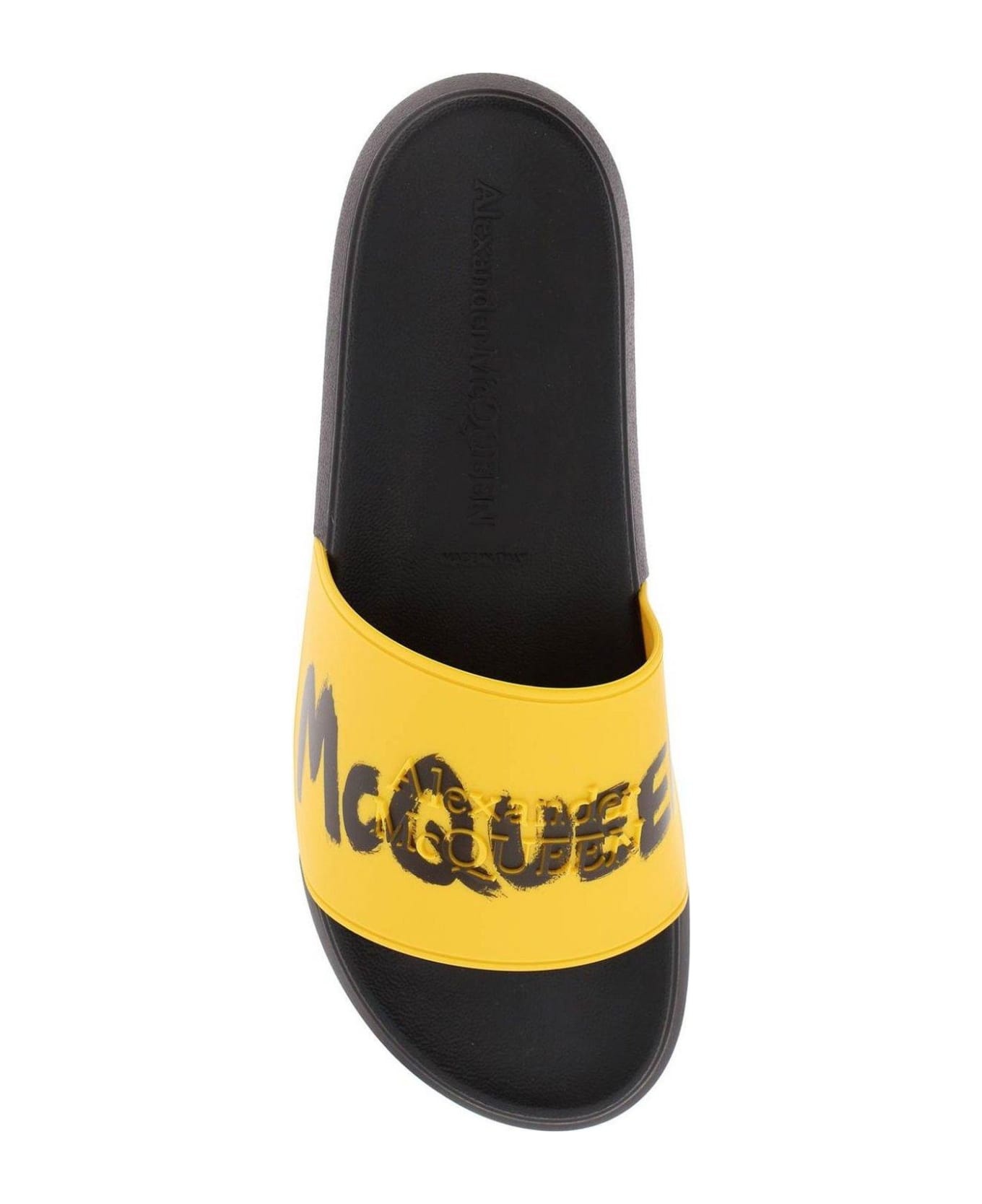 Graffiti Logo Open-toe Slides - 5