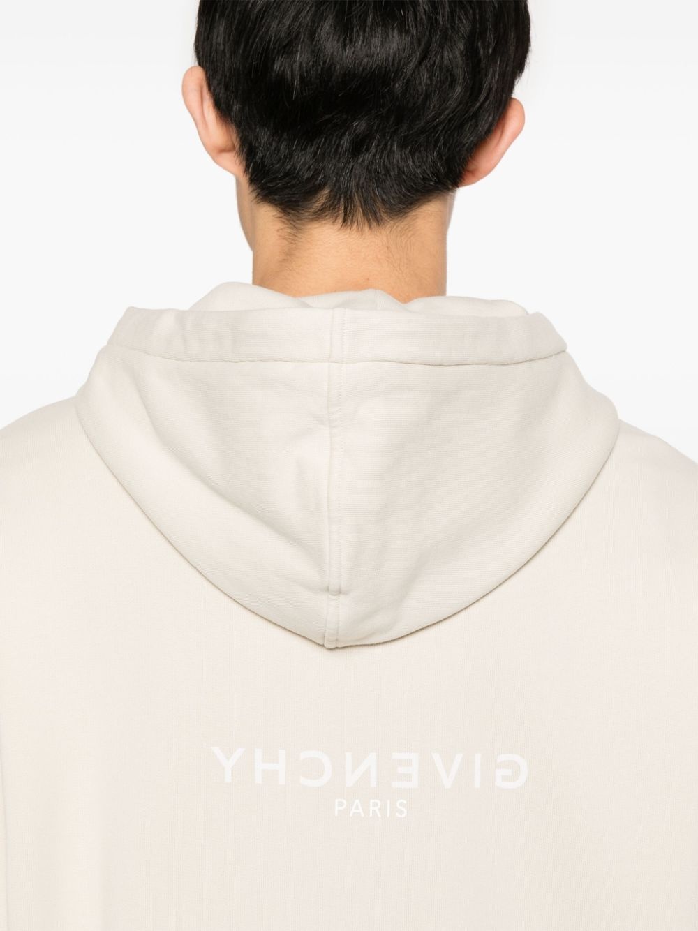 logo-print cotton hoodie - 5