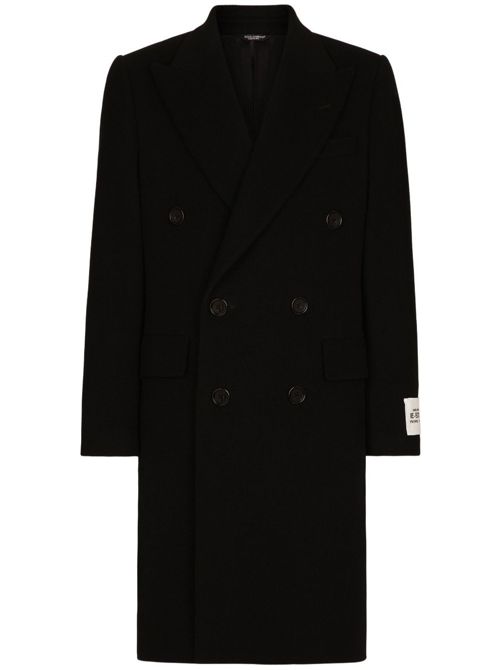 double-breasted wool coat - 1