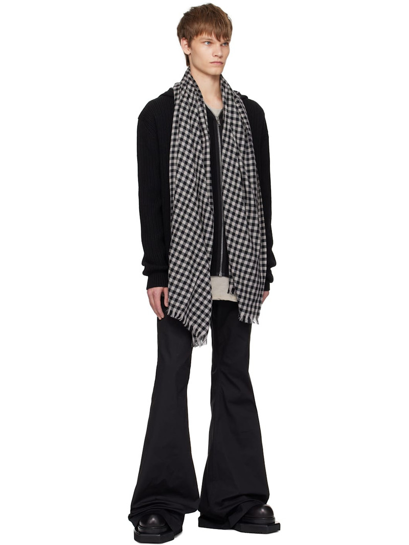Rick Owens Black Concordians Mini Plaid Scarf outlook