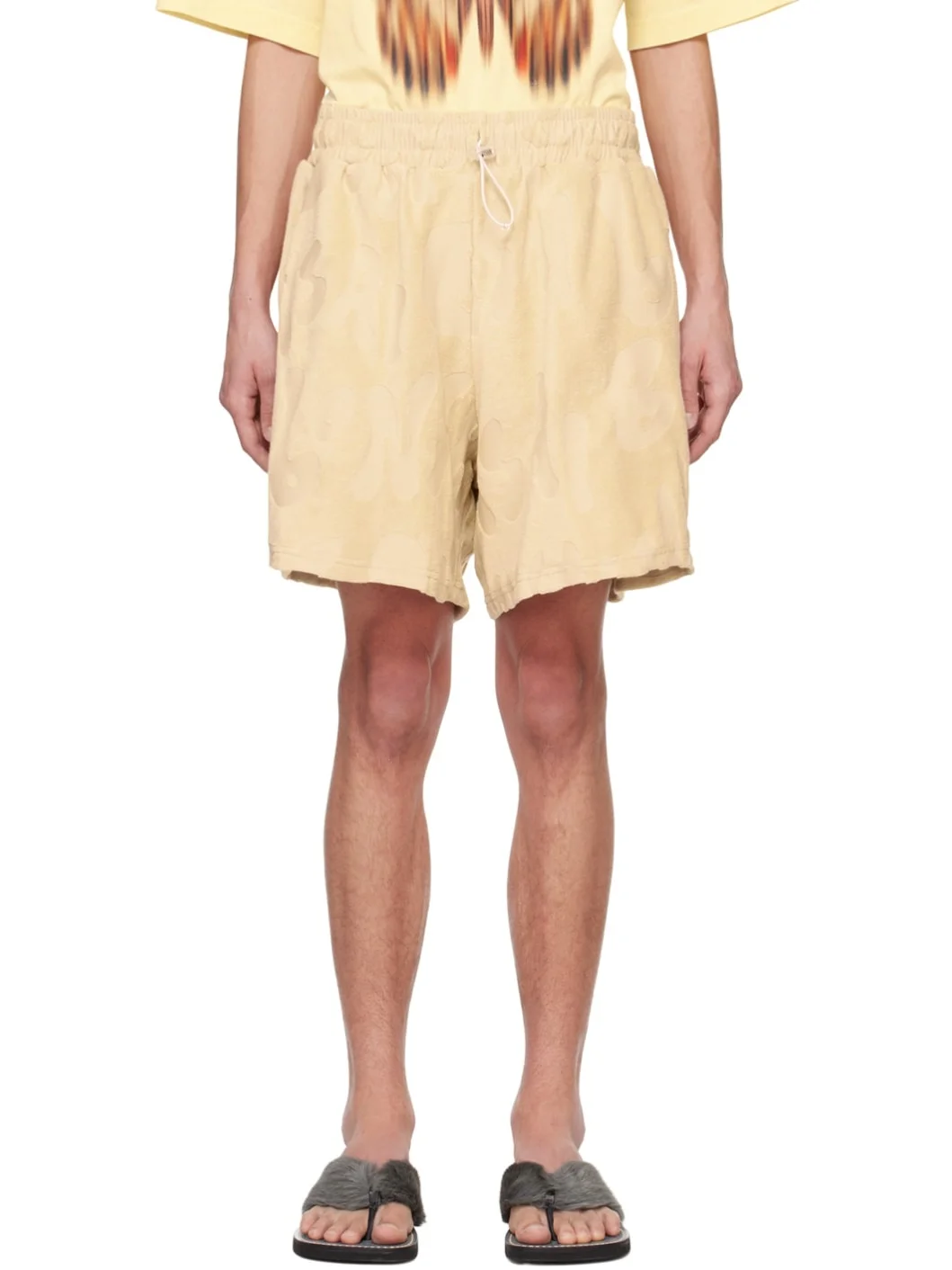 Beige Branding Shorts - 1