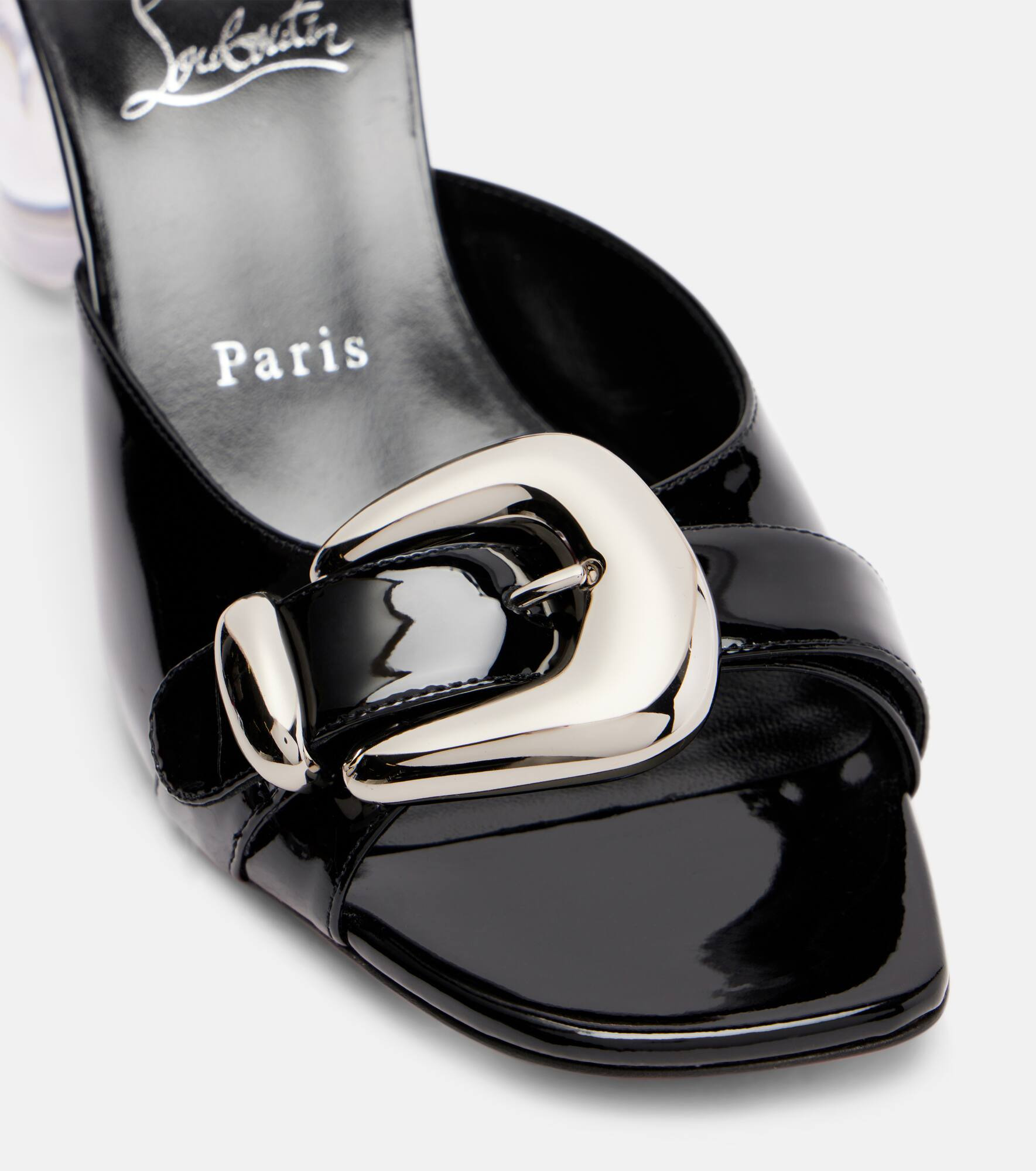 Minny Bubble 70 patent leather mules - 5
