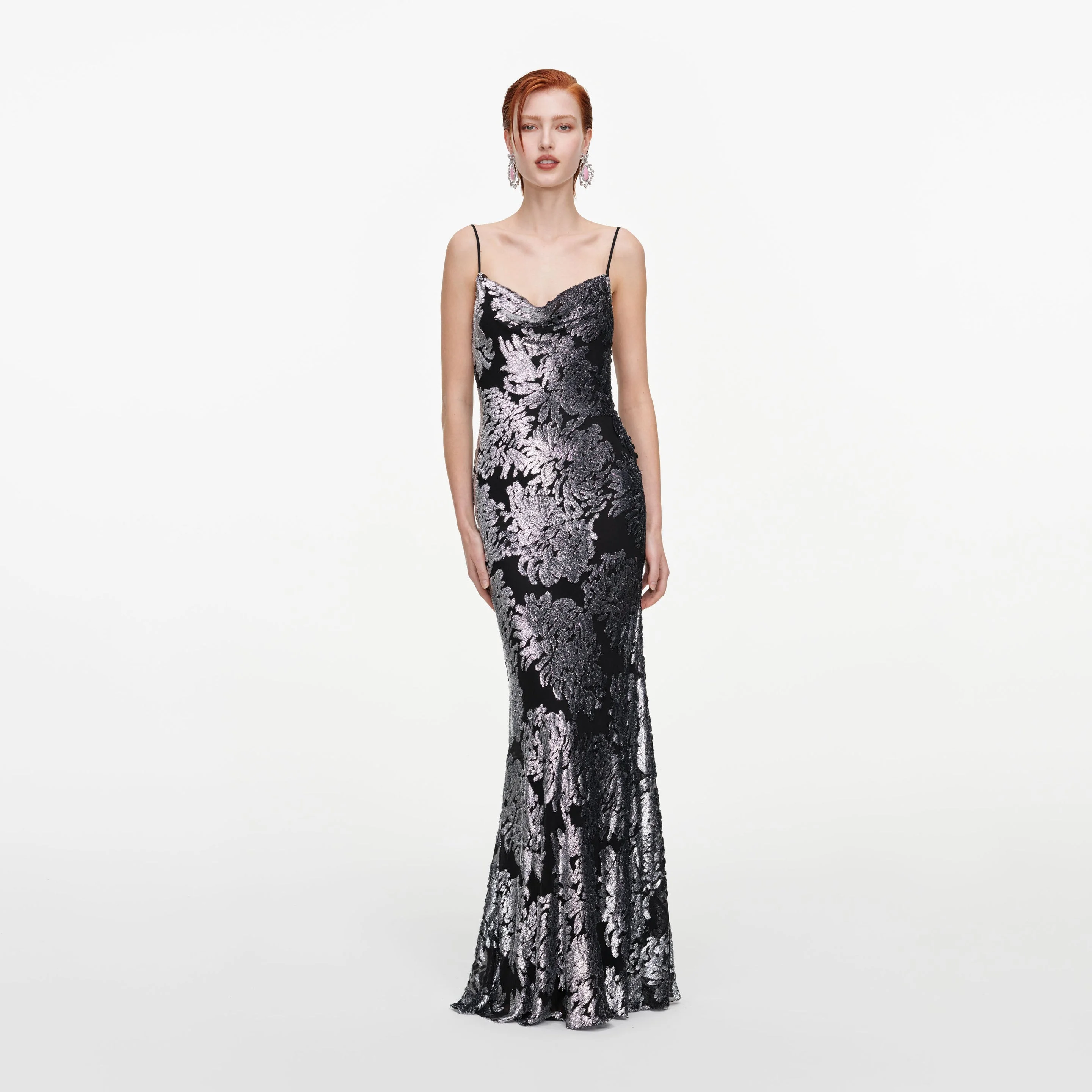 Silver Fil Coupe Maxi Dress - 1