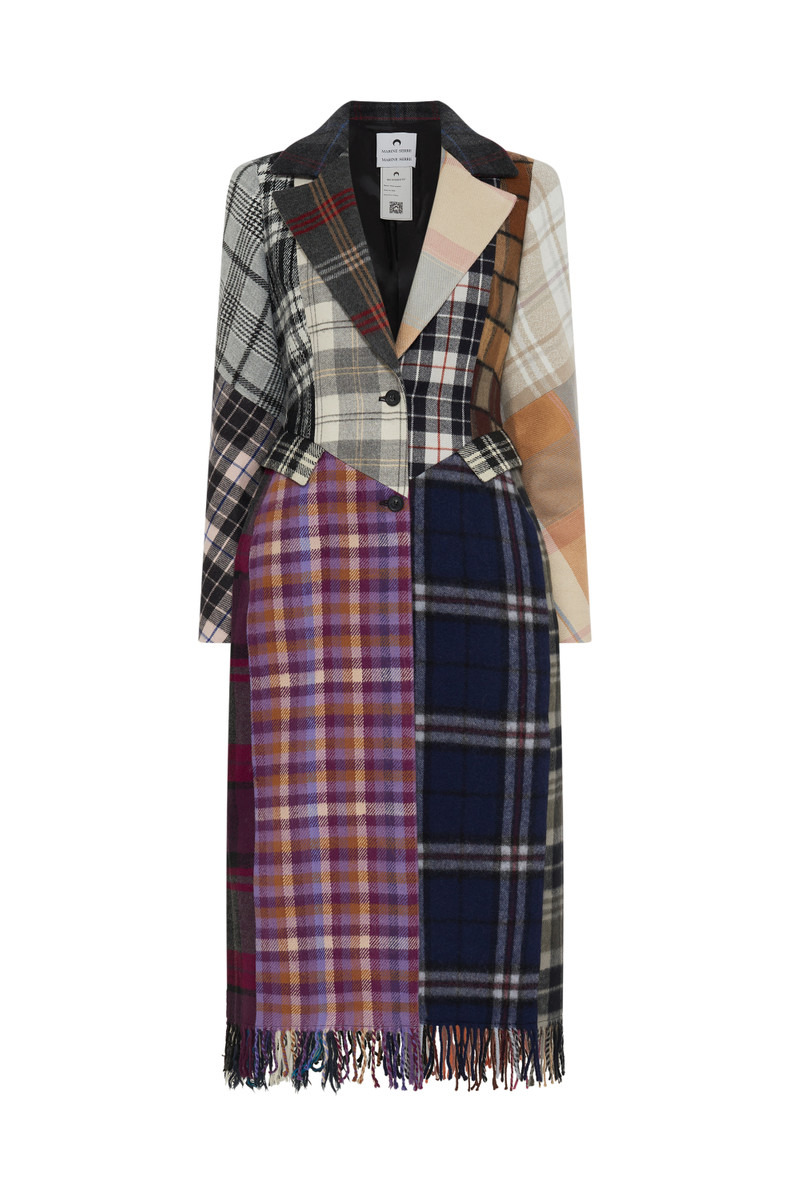Regenerated Tartan Scarves Fitted Coat 1