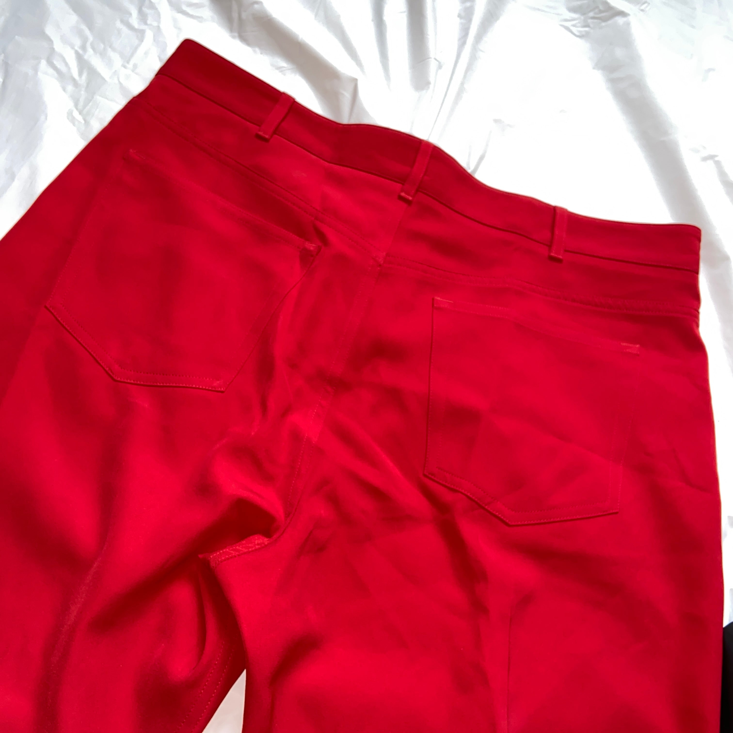 Balenciaga Bwnt ss19 runway set red 80s boxy shoulder blazer pants suit set 44 - 31