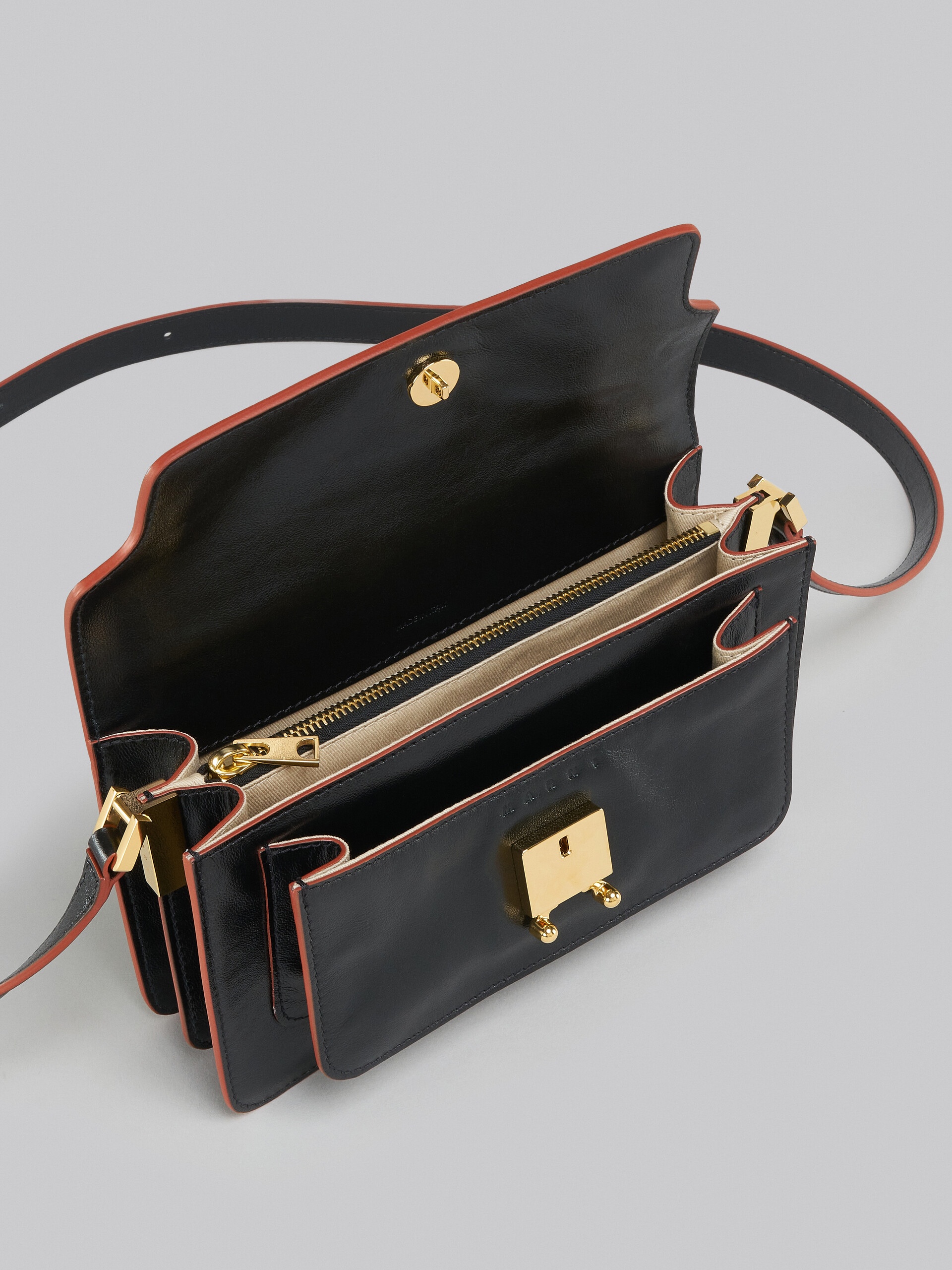 Marni Trunk Soft Medium Shoulder Bag in Black