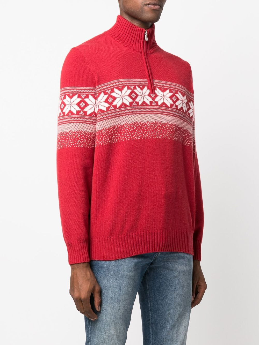 Fair Isle zip-neck jumper - 3