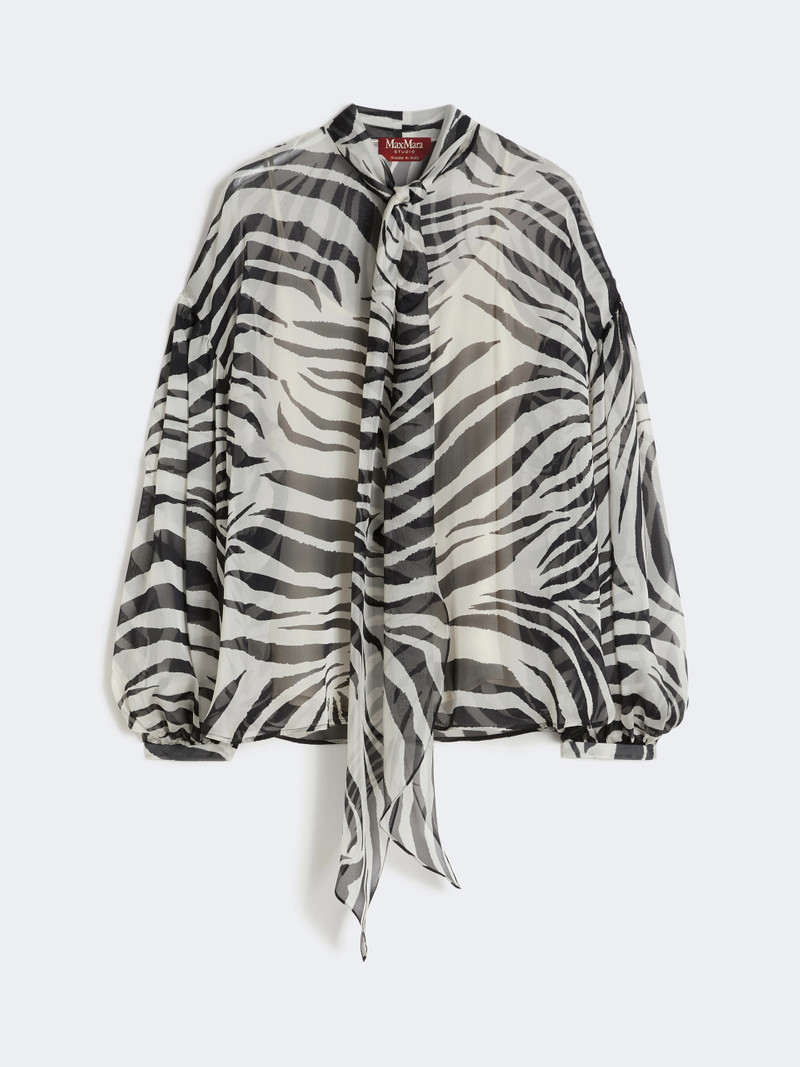 BALLATA Printed silk chiffon blouse - BLACK 1