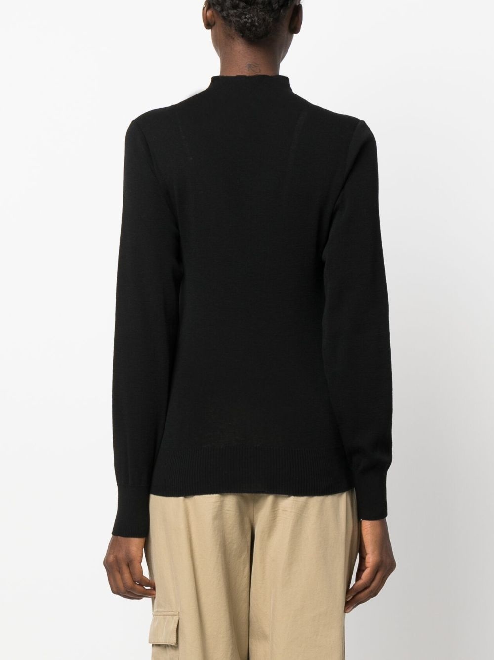 high-neck wool cardigan - 4