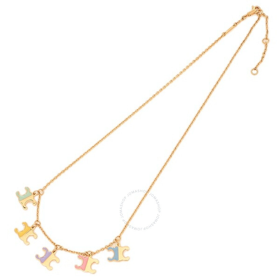 Celine Multicolor Logo Charm Necklace - 2