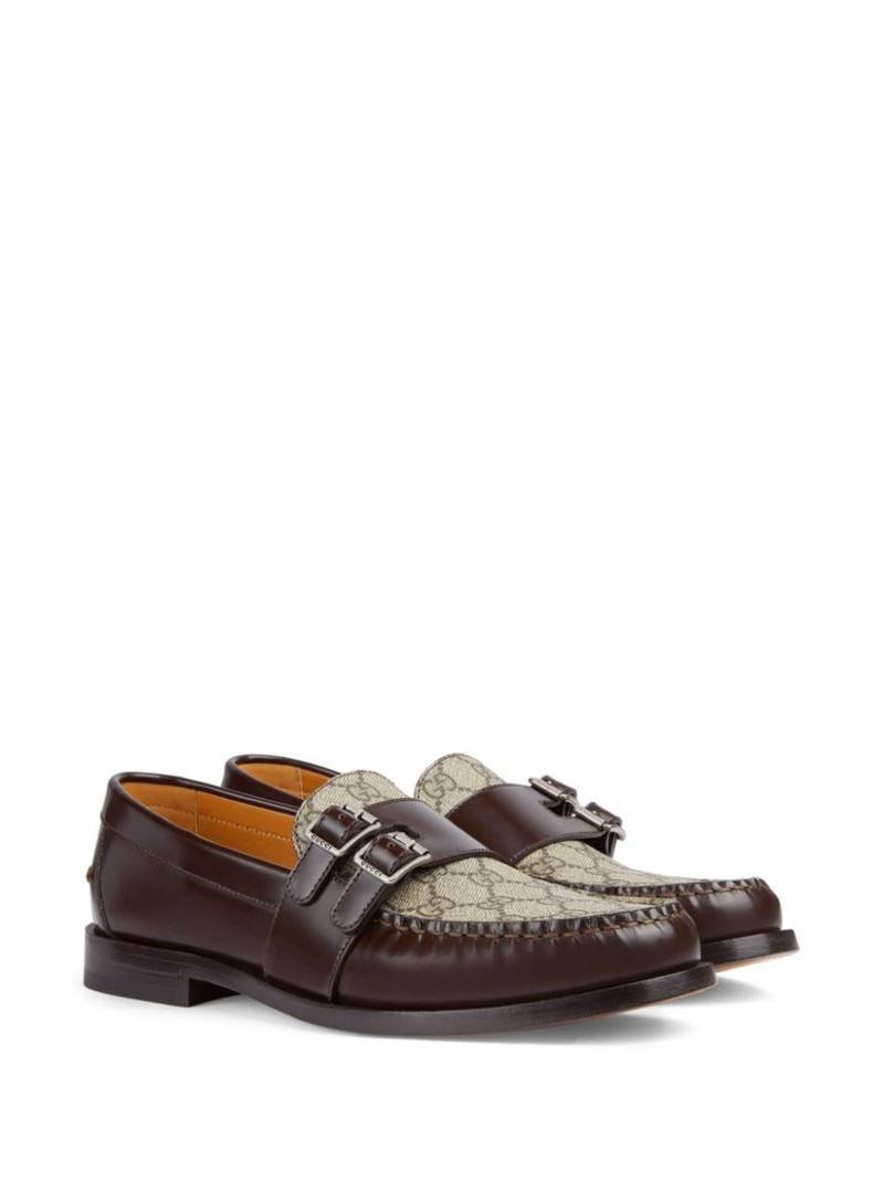 GG Supreme buckled leather loafers 2