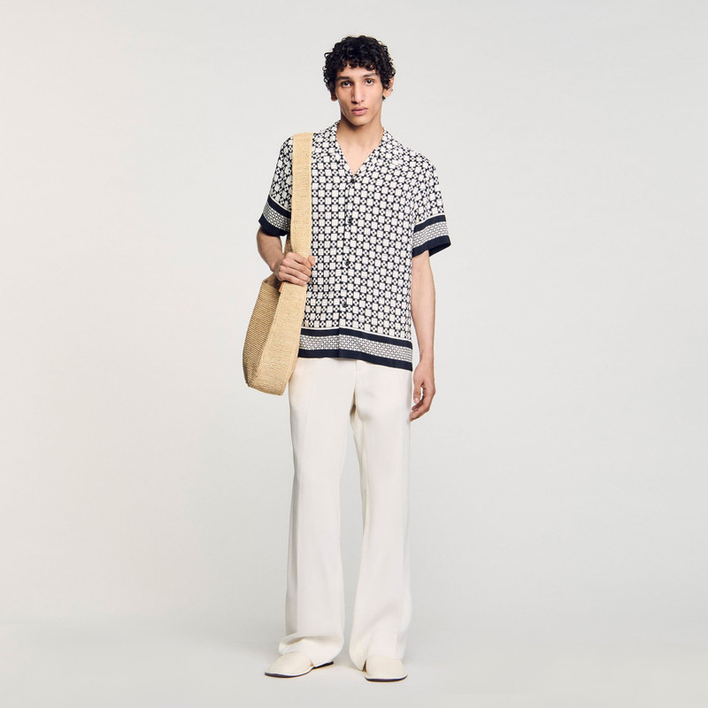 SQUARE CROSS MOTIF FLOWING SHIRT 7