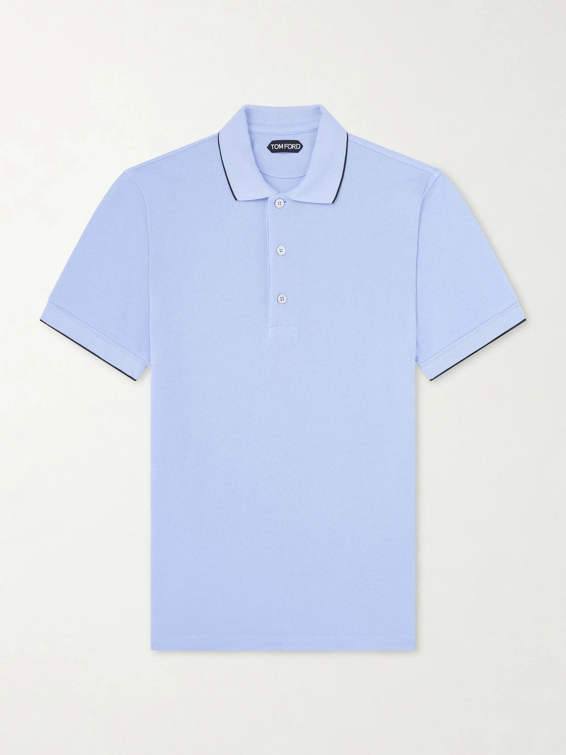 Contrast-Tipped Lyocell-Piqué Polo Shirt - 1