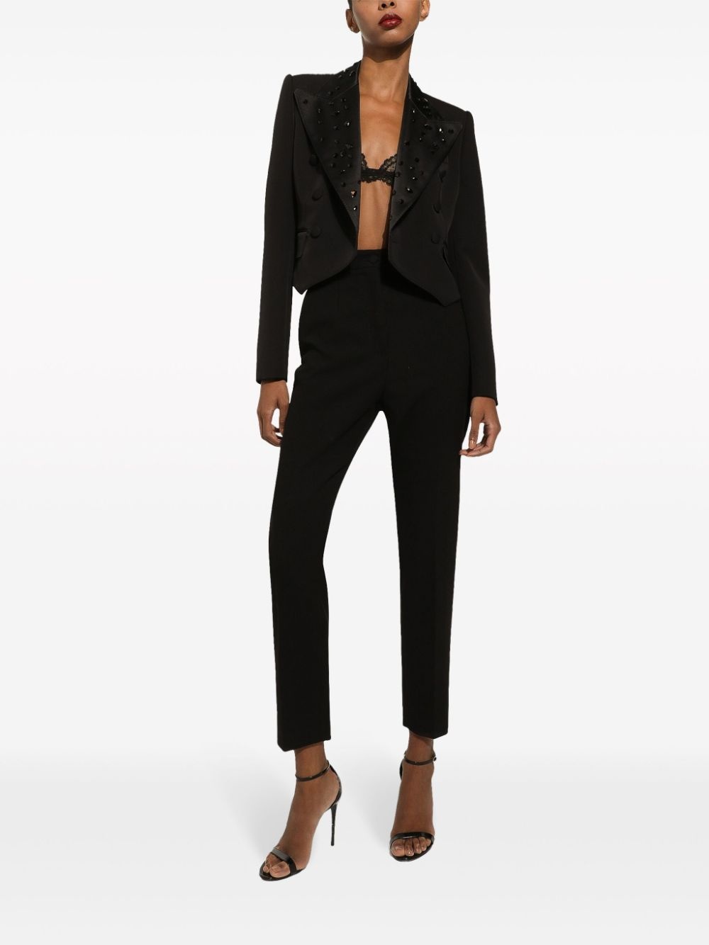high-waisted cropped trousers - 2